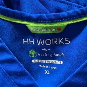 Royal blue healing hands scrub set